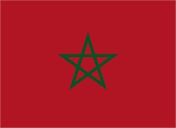 [ai] The flag of Morocco features a red background with a green five-pointed star at its center.